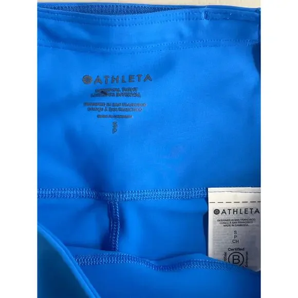 New Athleta Sz S 821433 Blue Interval High Rise Athletic Gym Workout Leggings - Picture 4 of 4